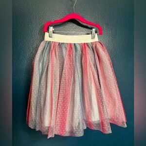 deux par deux Pink and blue Polka Dot Tulle Skirt